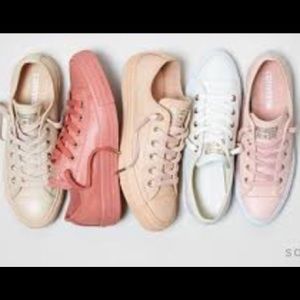 Nude, leather converse